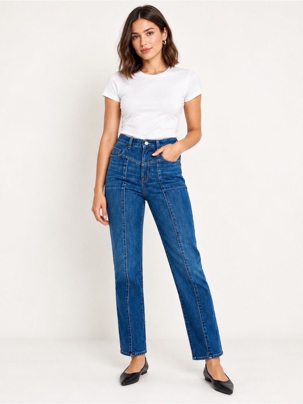 Madewell Perfect Vintage Straight Seamed Jeans Size 27 Medium Wash